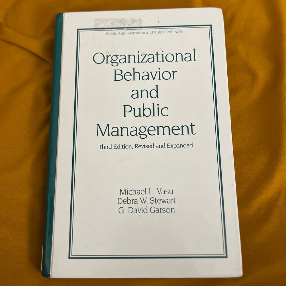 Organizational Behavior and Public Management